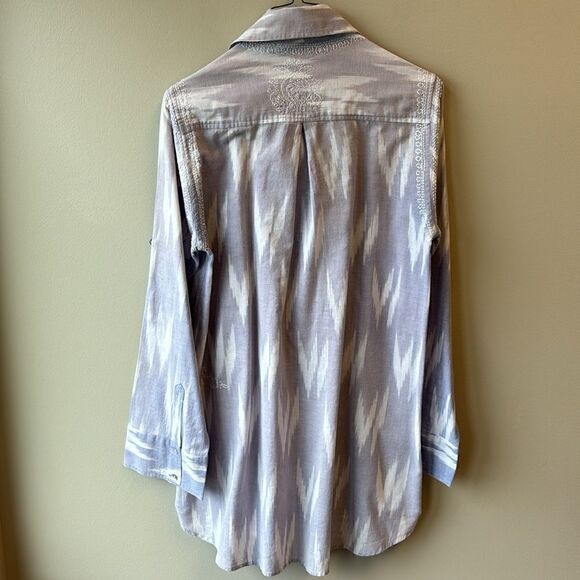 Tunic purple and white embroidered XS - Picture 6 of 6